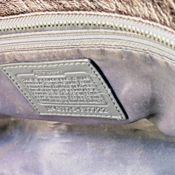 COACH Gallery East West Metallic Pewter Leather Shoulder Tote Bag F17722 - Picture 6 of 7